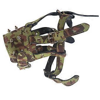 Leather Anti-Bite Dog Mouth Cover, Pet Dog Mask, Anti-Barking, Large Dog Mouth Cover, Dog Mouth Cover (Size L, Camouflage Color)