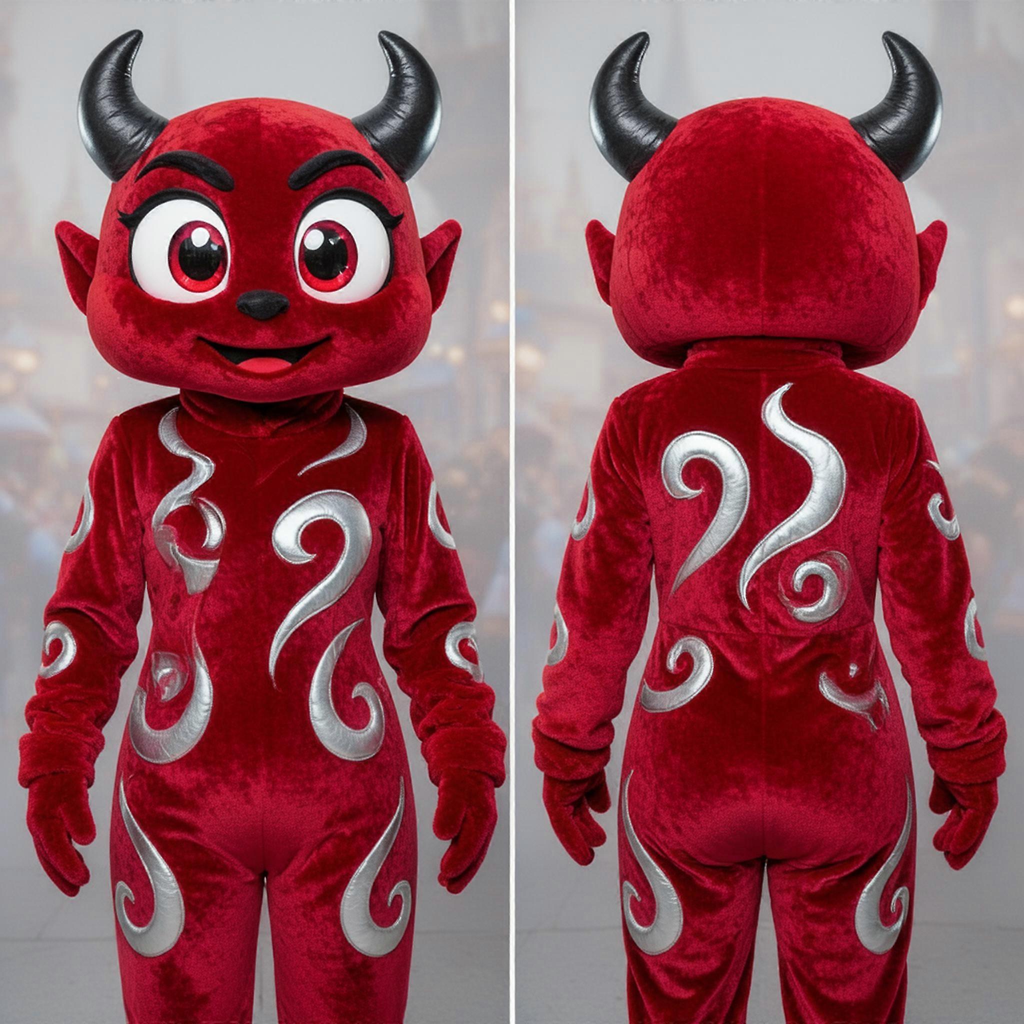 MASTICOT Crimson Swirling Demon Mascot