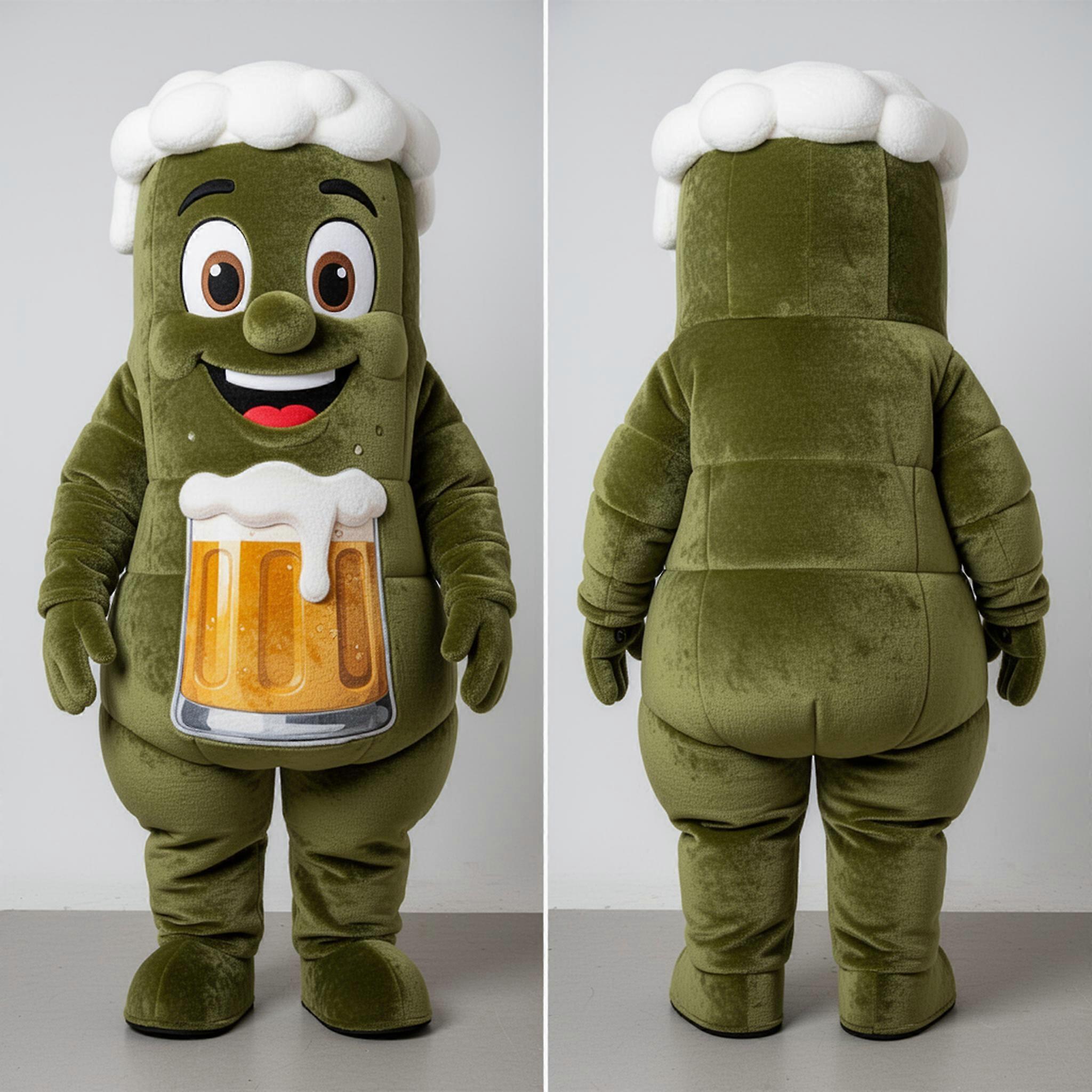 MASTICOT Olive Green Bottle Green Beer Mascot
