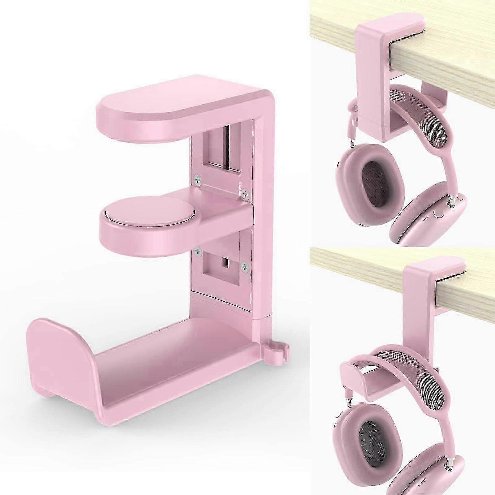 Adjustable Under Desk Headphone Stand with Clip
