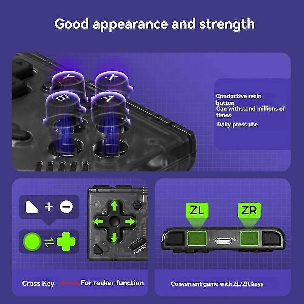 Mini compatible with Retro Controller Turbo FunctionInterchangeable Joystick and D-Pad Multi-Platcompatible withmController and ZR B,A