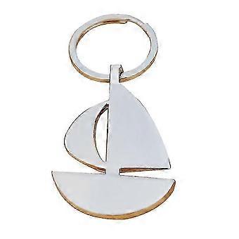 Beautiful Keyring Simple Creative Metal Keychain Decor Sailing Boat Key Holder (Silver)-Good