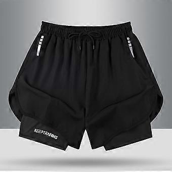 Mens Quick-Dry Double-Layer Swim Trunks With Anti-See-Through Lining Beach Surfing Water Sports