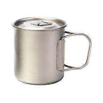 Titanium Mug with water Cup Camping Pot Lightweight Tableware with Foldable