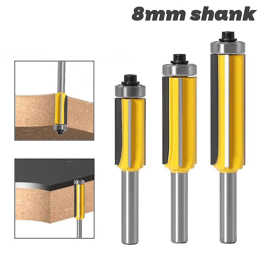 3pcs 8mm F Trim Bit Z4 Pattern Router Bit Top Bm Ing Bits For S