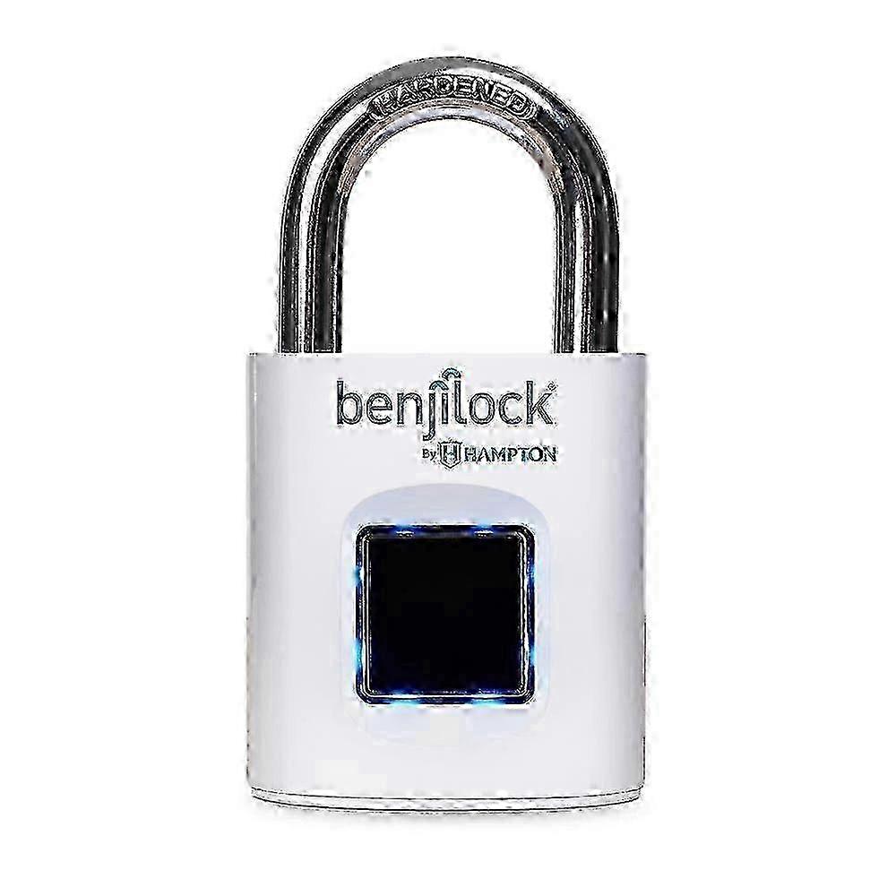 Benjilock fingerprint Padlock, 1.68-in, White, 1 Ea