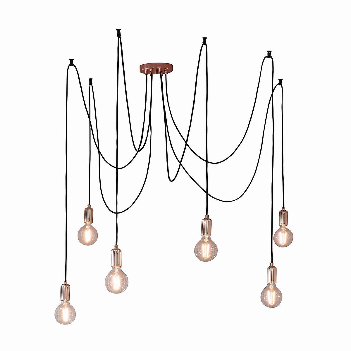 Endon Studio - 6 Light Cluster Pendant Copper Plate, E27