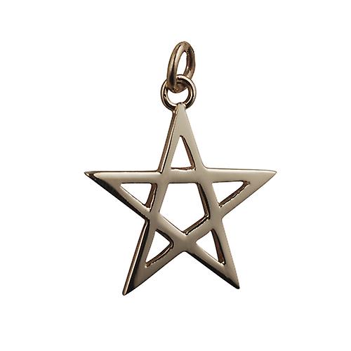 9ct Gold 26mm plain Pentangle Pendant