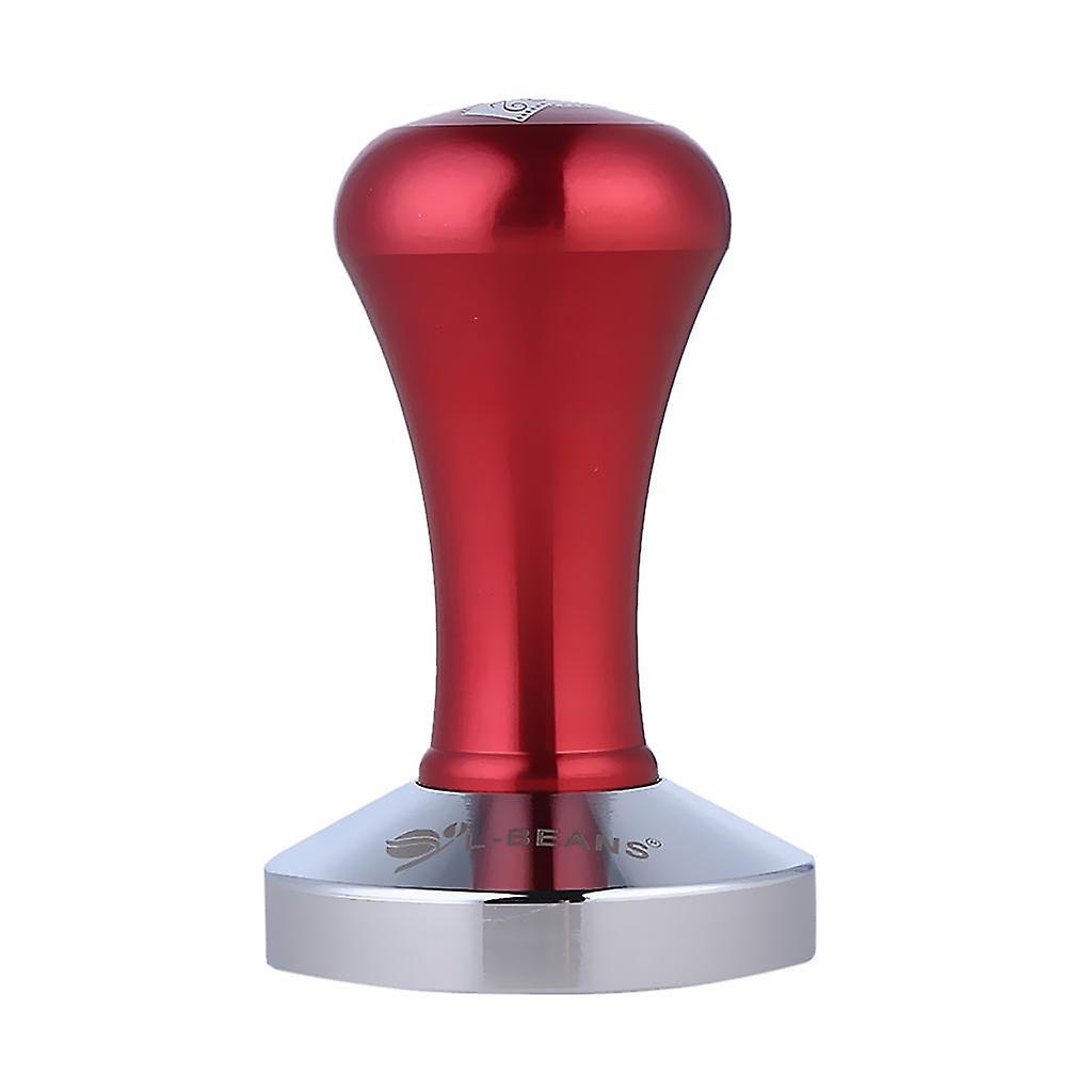 Coffee Tamper Flat Base Coffee Bean Handle Press Tool Aluminum  Rose Red