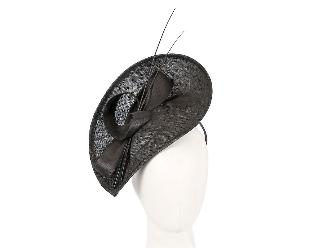 Max Alexander 设计的大号黑色 sinamay fascinator MA872 MA872B