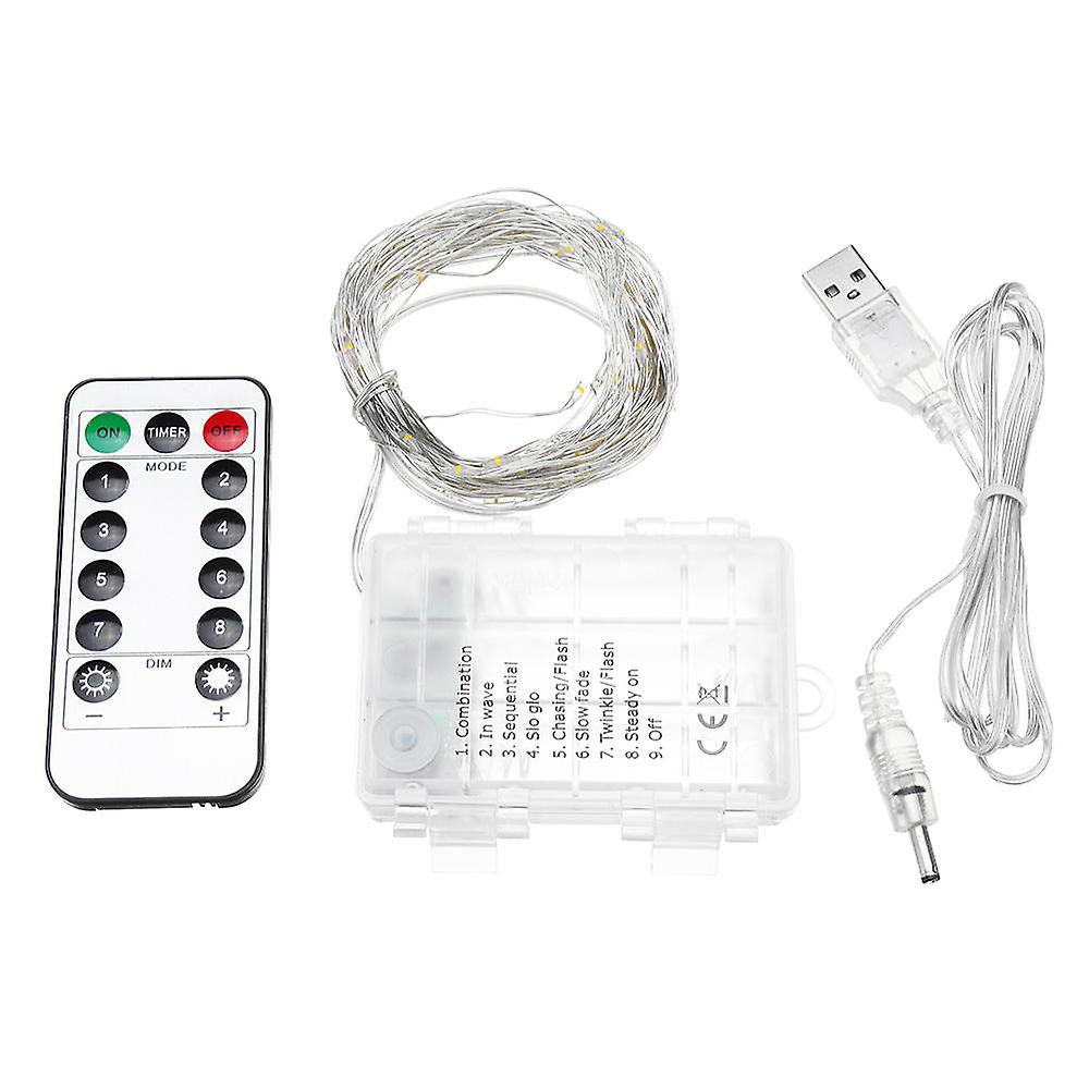 Usb Battery Powered Led Fairy String Lights With Remote Control - 5m/10m For Christmas Holiday Decor