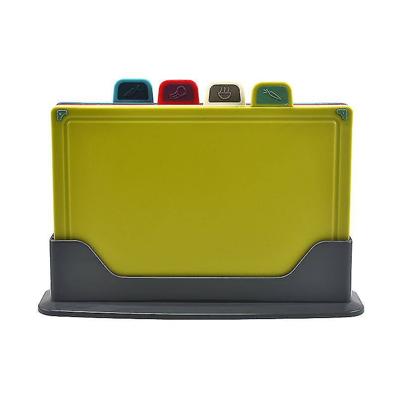 4 pcs Classification des aliments Planches à découper PP TPR Planches à découper antidérapantes portables Ustensiles de cuisine avec tampon antidérapant Forme irrégulière