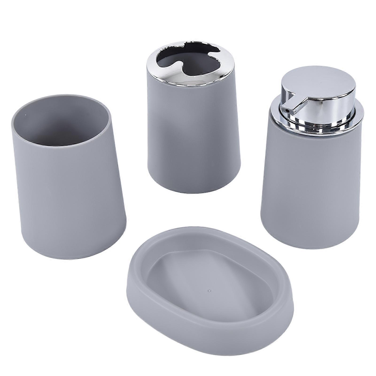 Bathroom Set Multifunction Simple Practical Feel Comfortable Stainless Steel Bathroom AccessoriesGrey