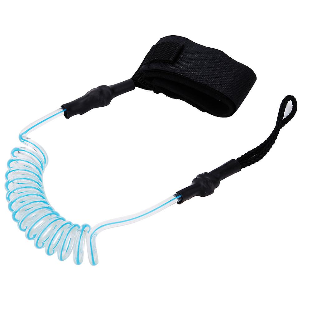 Durable TPU Elastic Surfboard Foot Rope Leash Ankle Stretchable for Paddle Board Surfboardtransparent blue
