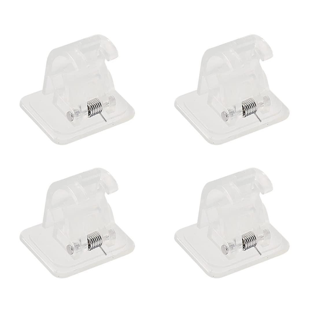 4 Pack Curtain Hook Rack - Rod Holder for Hanging Mesh Self Adhesive Curtains