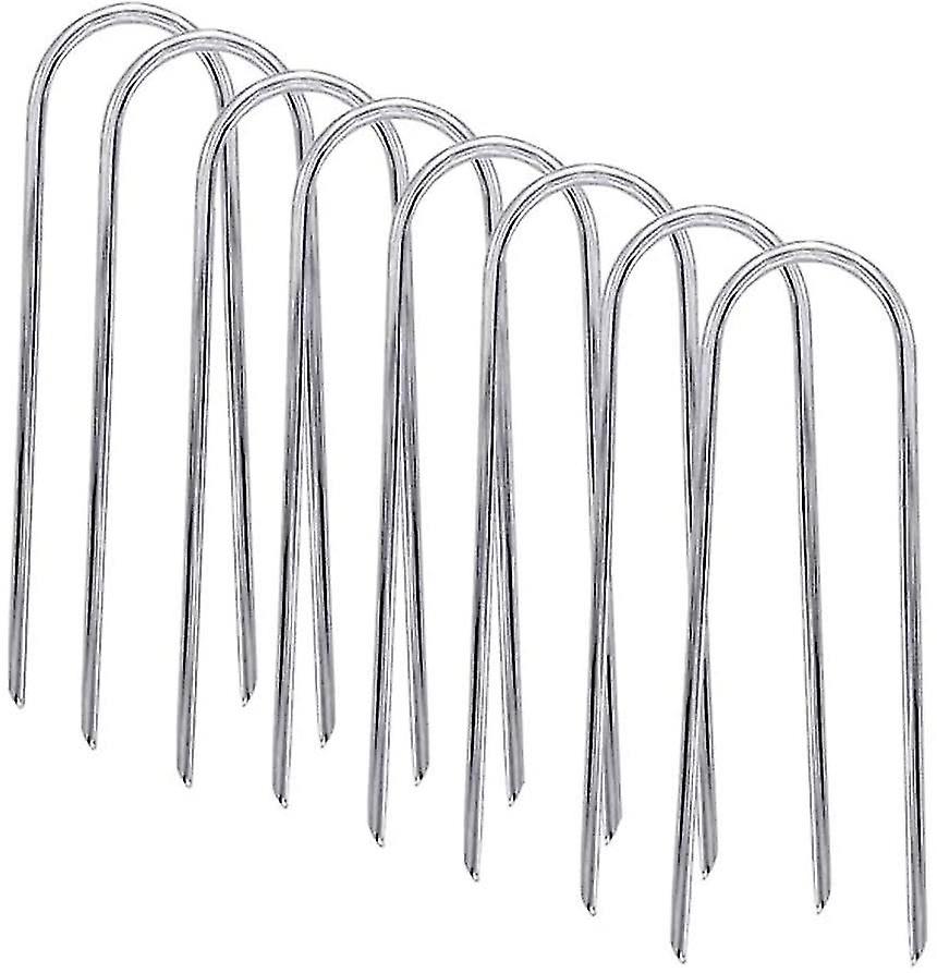 8pcs Trampolines Wind Stakes Heavy Duty U Type Sharp Ends,6 Inch