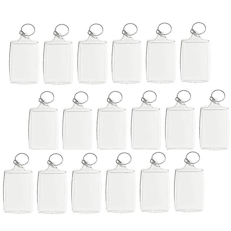 100pcs Photo Keychain Rectangle Transparent Blank Acrylic Insert Photo Picture Frame Keyring Key Ho-dwdz