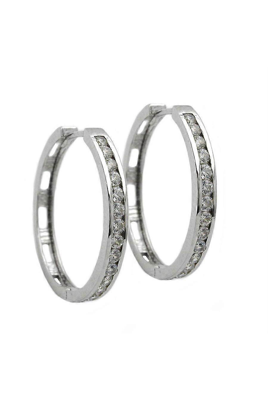 Hoop Earrings Zirconia Silver 925 - Gl93309