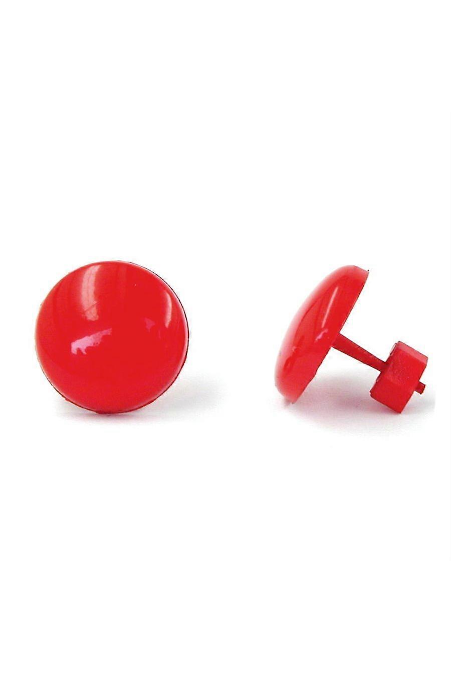Stud Earrings Plastic Round Red - Gl01822