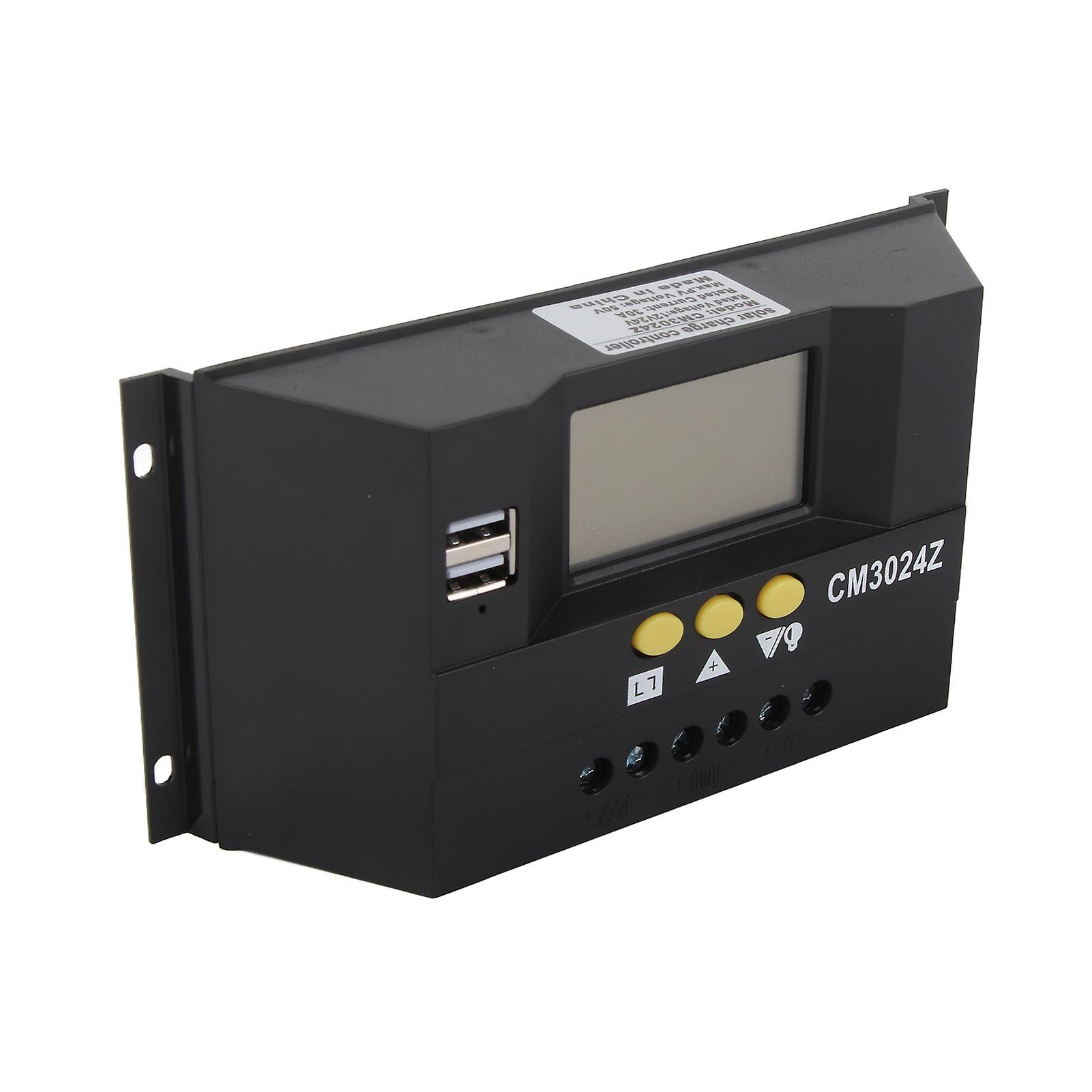 Solar Controller 12V 24V 30A PWM Automatic Photovoltaic Charge Control for Home Office