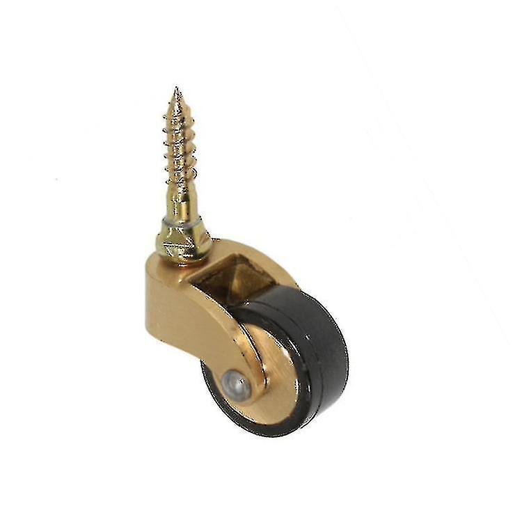Solid Brass Furniture Casters, Old Style Rubber Swivel Wheels, Wheel Diameter 25mm, With Threaded St
