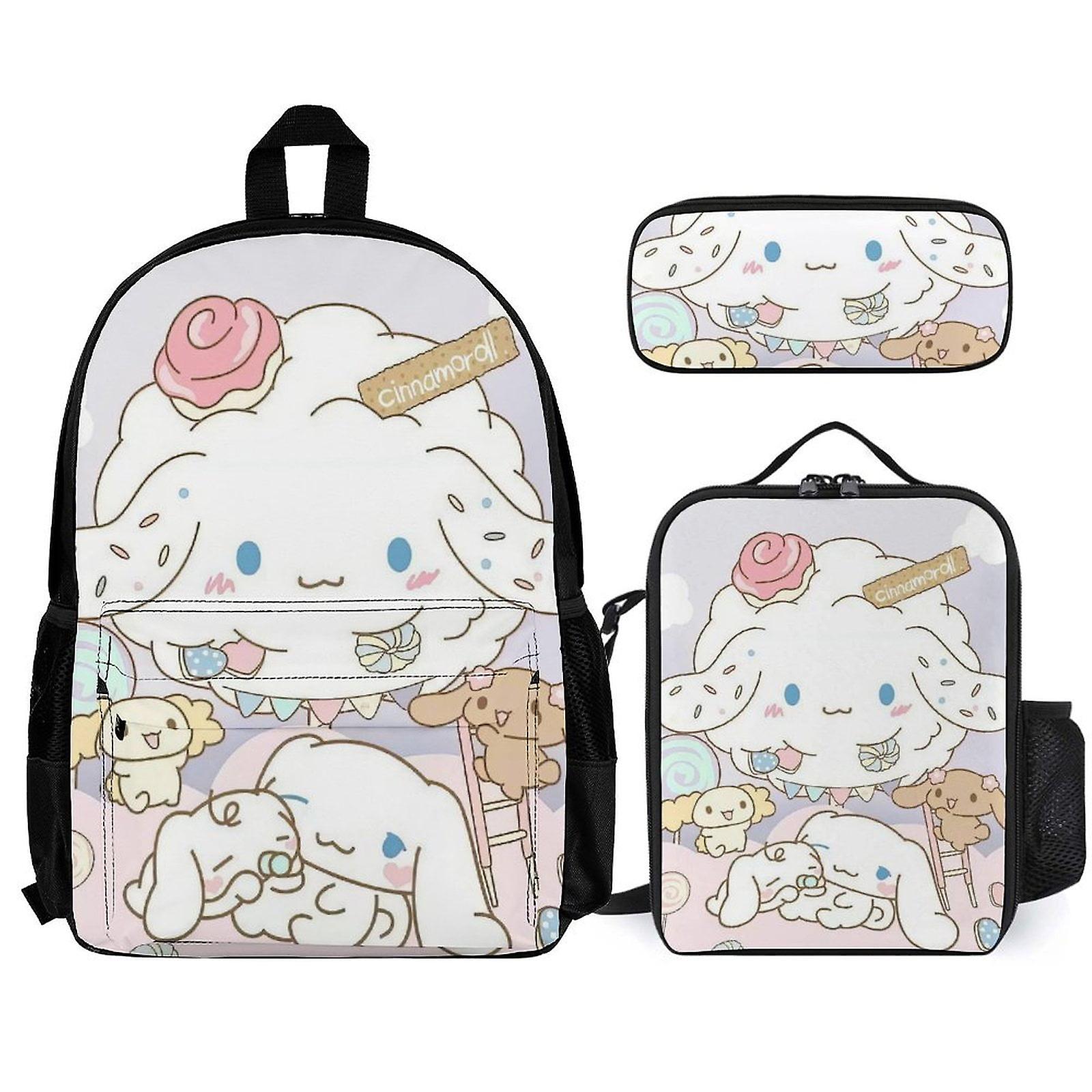 Cinnamoroll Backpack Set, Backpack with Lunch Box And Pencil Case 3pcs Set