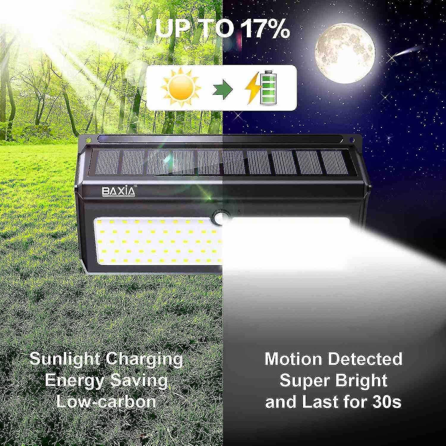 Outdoor Solar Light, Wireless 118 Led Solar Motion Sensor Light Waterproof Security Wall Light, Used