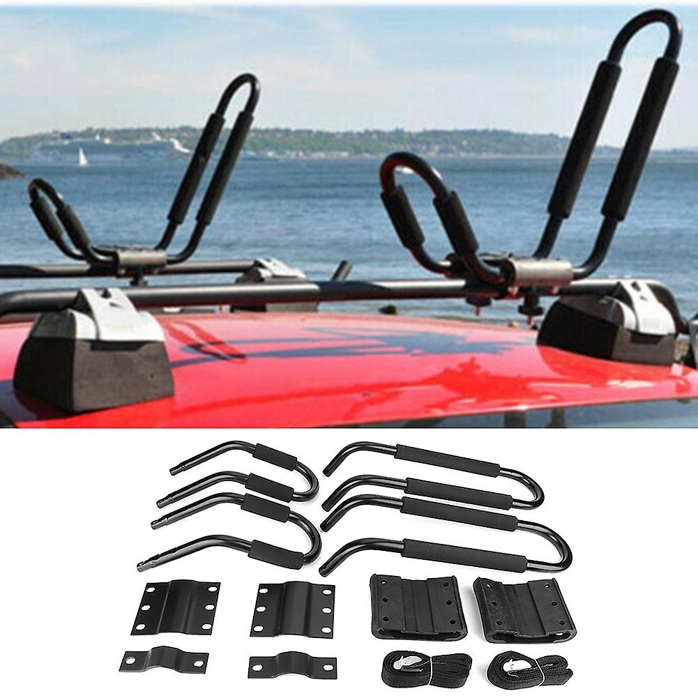 Kayak and Canoe Carrier Rack Set for Roof Top Mounting on Car or SUV Crossbars