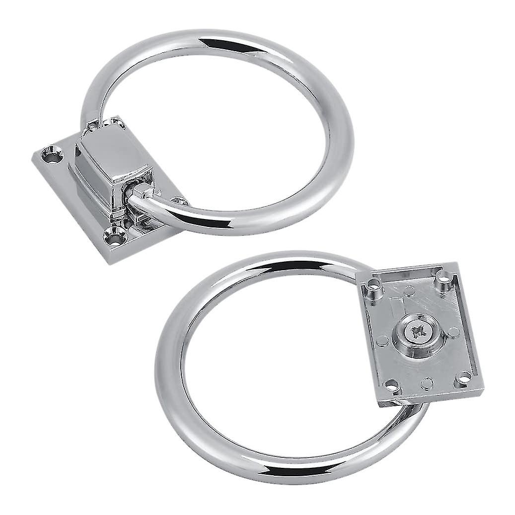 2 Pcs Zinc Alloy Pull Ring Wardrobe Pull Handle With Screws, Silver