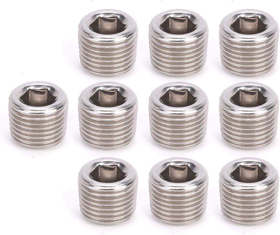 10pcs Pipe Plug Kit Fitting Hex Head Plug 304 Stainless Steel BSPP Male Thread Pipe Fitting Plug Hea