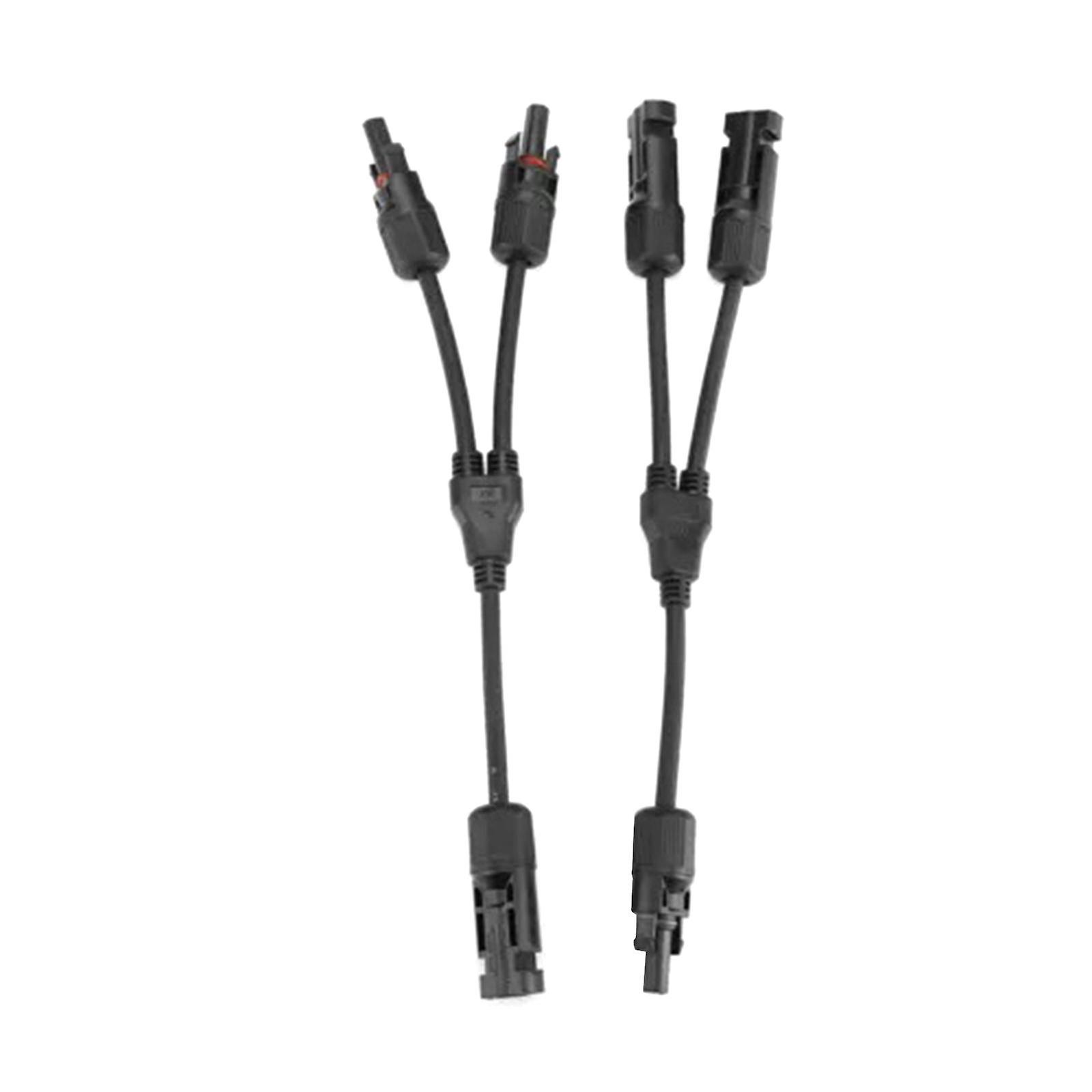 Solar Panel Y Branch Cable Connection 1 Pair Professional Replace Waterproof Length 28cm 1 to 2