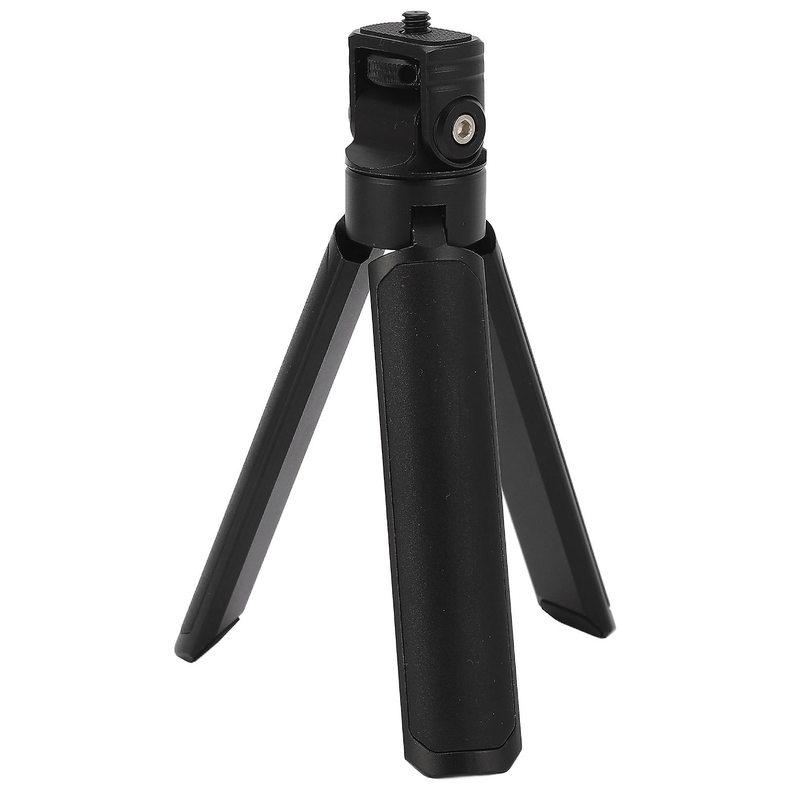 Mini Camera Tripod Adjustable Head Portable Vlog Travel Selfie Stick Handle Grip Desktop Tripod 1/4in Screw Hole for Phone Microphone
