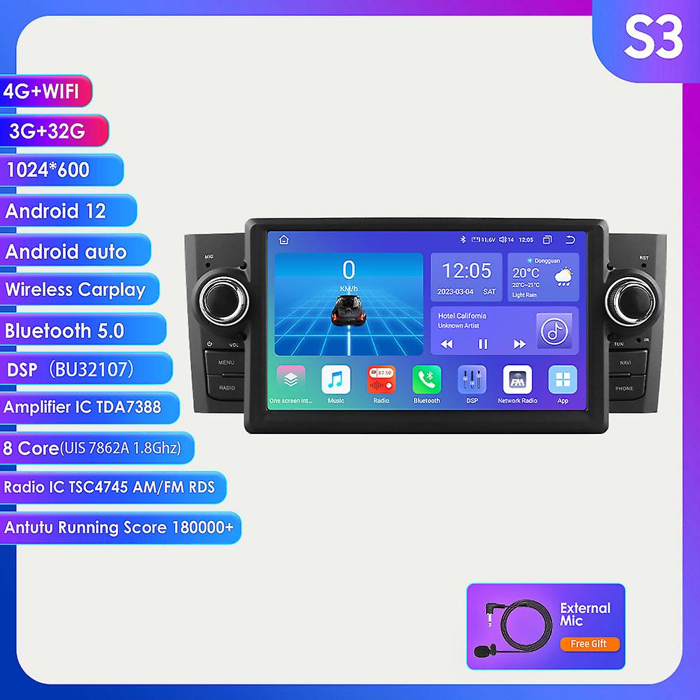 2din Dsp Carplay Car Radio Android 12 For Fiat Grande Punto Linea 2007-2012 Multimedia Video Player 7"head Unit Gps Navi Audio