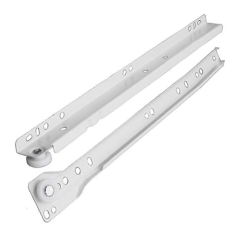4pcs 2 Section Full Extension Drawer Slides,Replacement Drawer Rail Kit Suitable for Most Bottom Steel Rails,Plastic Wheels,(10inch)