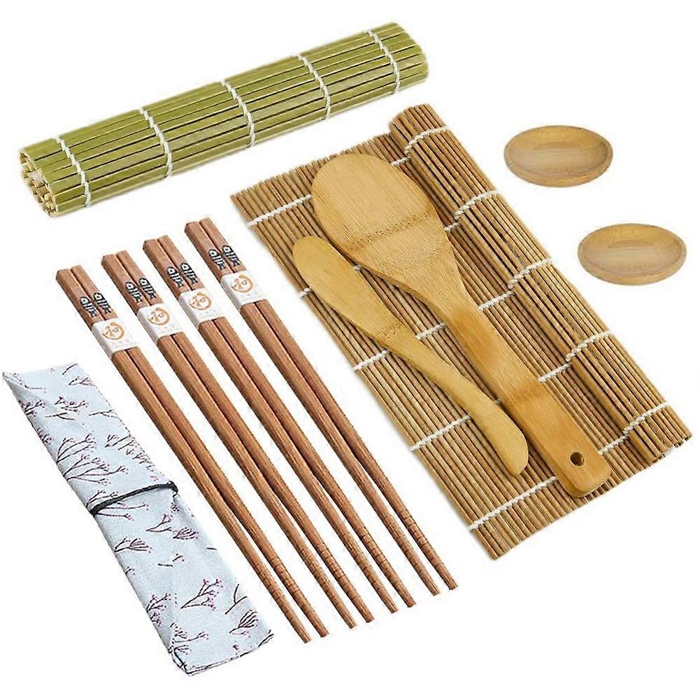 Sushi Making Kit 11 PCS Bamboo Sushi Rolling Mat with Bag Suitbale Beginner and Experienced