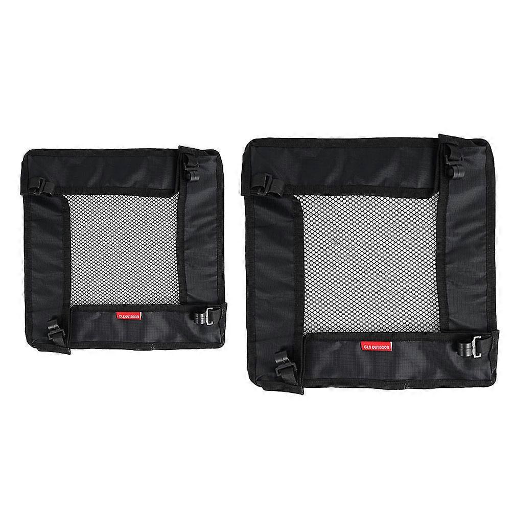 Lot de 2 filets de rangement pliables pour table de randonnée, barbecue, camping, sac de rangement en maille pour l'extérieur
