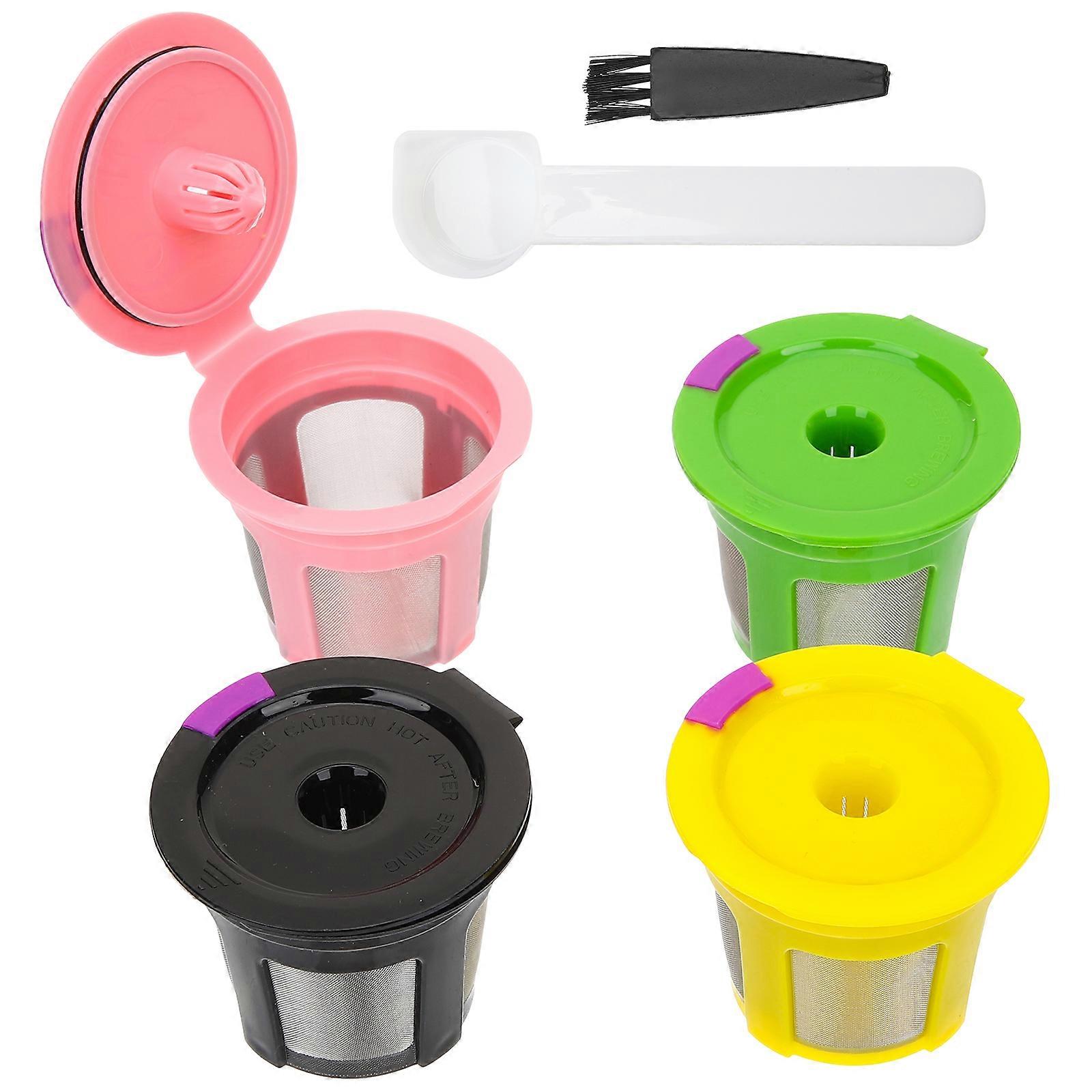4pcs Reusable Coffee Filter Cups Espresso Maker Filter Refillable Coffee Cups Filter