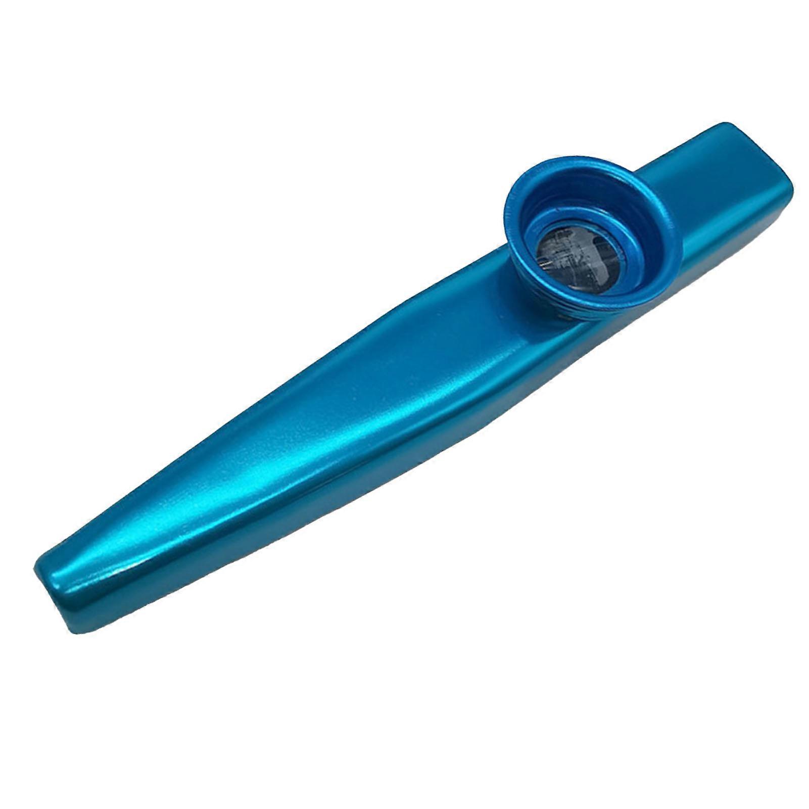 Metal Kazoo Whistle Flute Accompaniment Harmonica Diaphragm Wind Vocal Instrument Blue