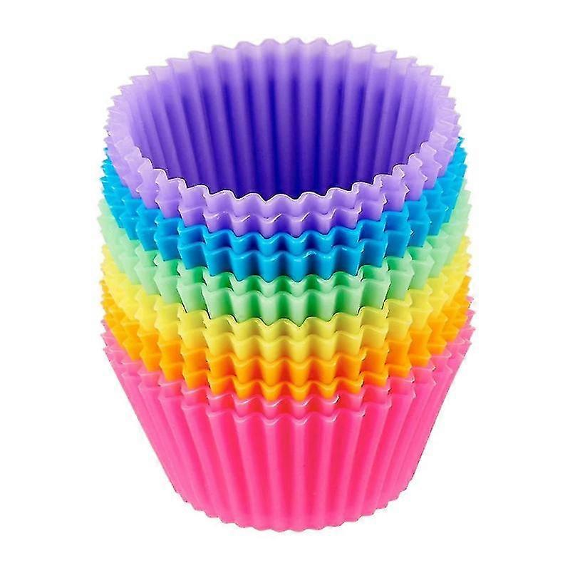 Jianghuo 3/6/12Pcs/Set Silicone Cake Mold Round Shape Muffin Cupcake Baking Shape Kitchen Cooking Bakeware Maker Diy Decorating Tools