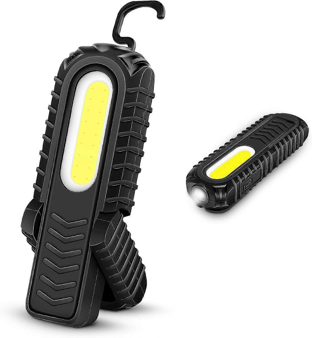Rechargeable LED Work Light, 5W COB Front LED Work Light with Hook and Magnetic Base for Emergency Workshop Use