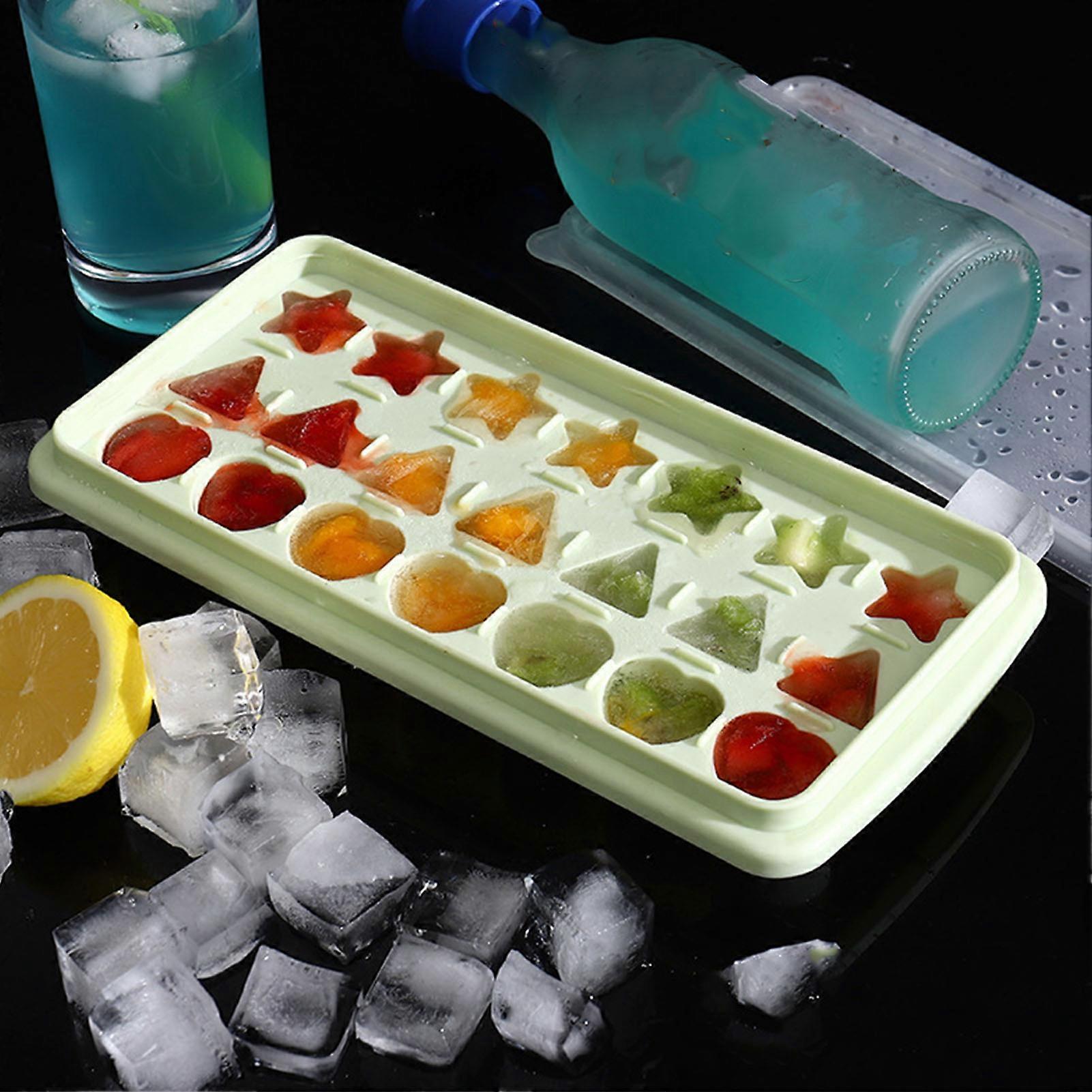 Homemade Ice Cube Molds Creative Shapes Ice Tray Plastic Ice Making Box for Home Green