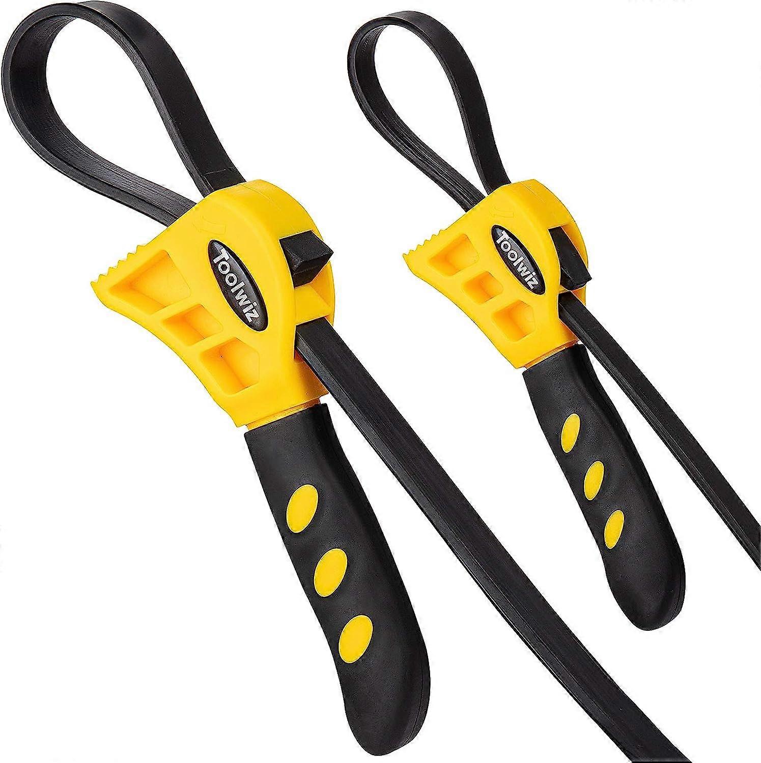 Lot de 2 Ensemble de filtre huile Cl sangle pour Ouvre bocal Cl tuyaux Clef sangle Cl Sangle Universel Cl molette, Serre-crou Outil de Rparation