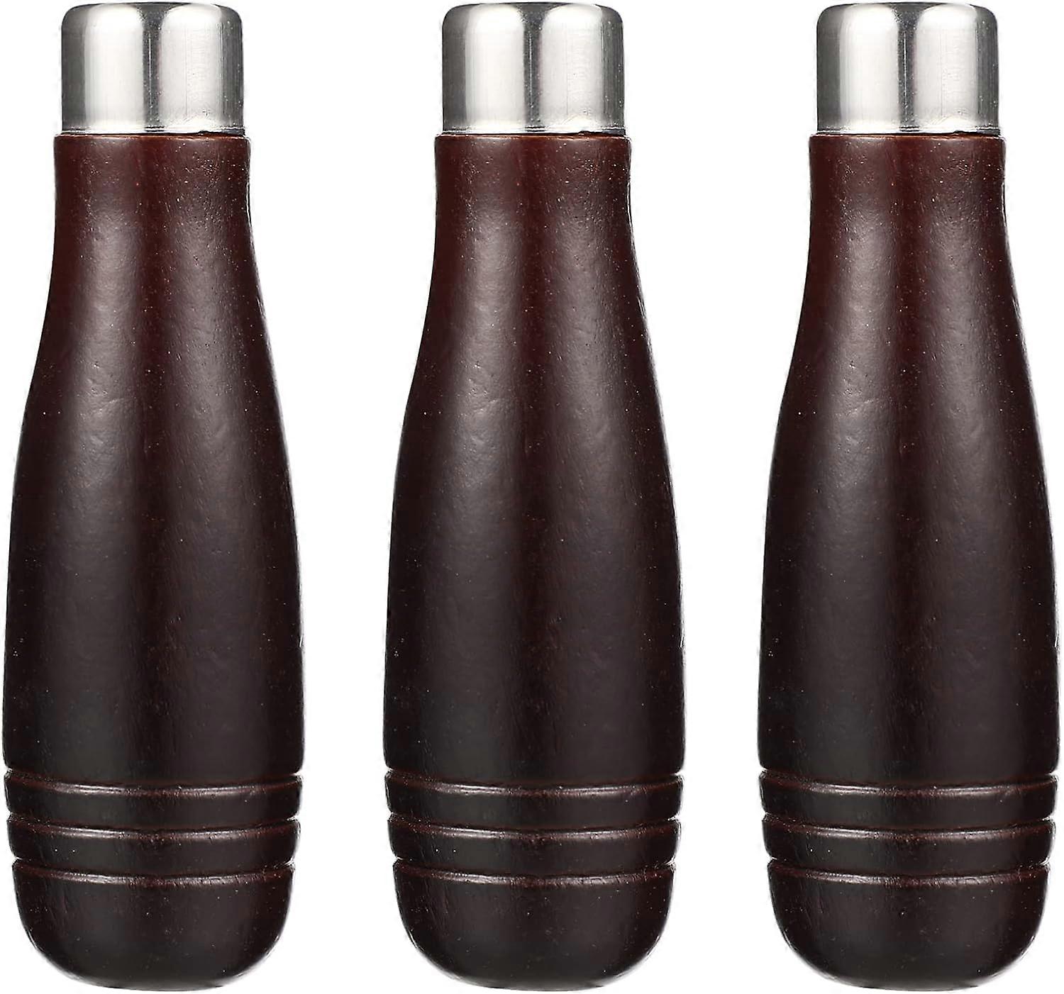 3pcs Wooden File Handle with Metal Collars for Garage Woodworking  Maintenance File Cutting Tool