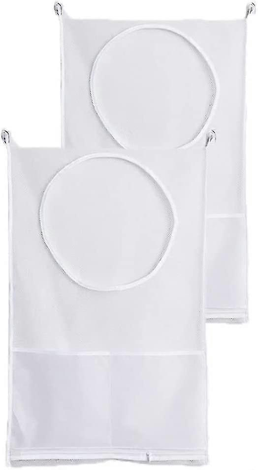 2 Pack Door Hanging Laundry Hamper Bag (white)
