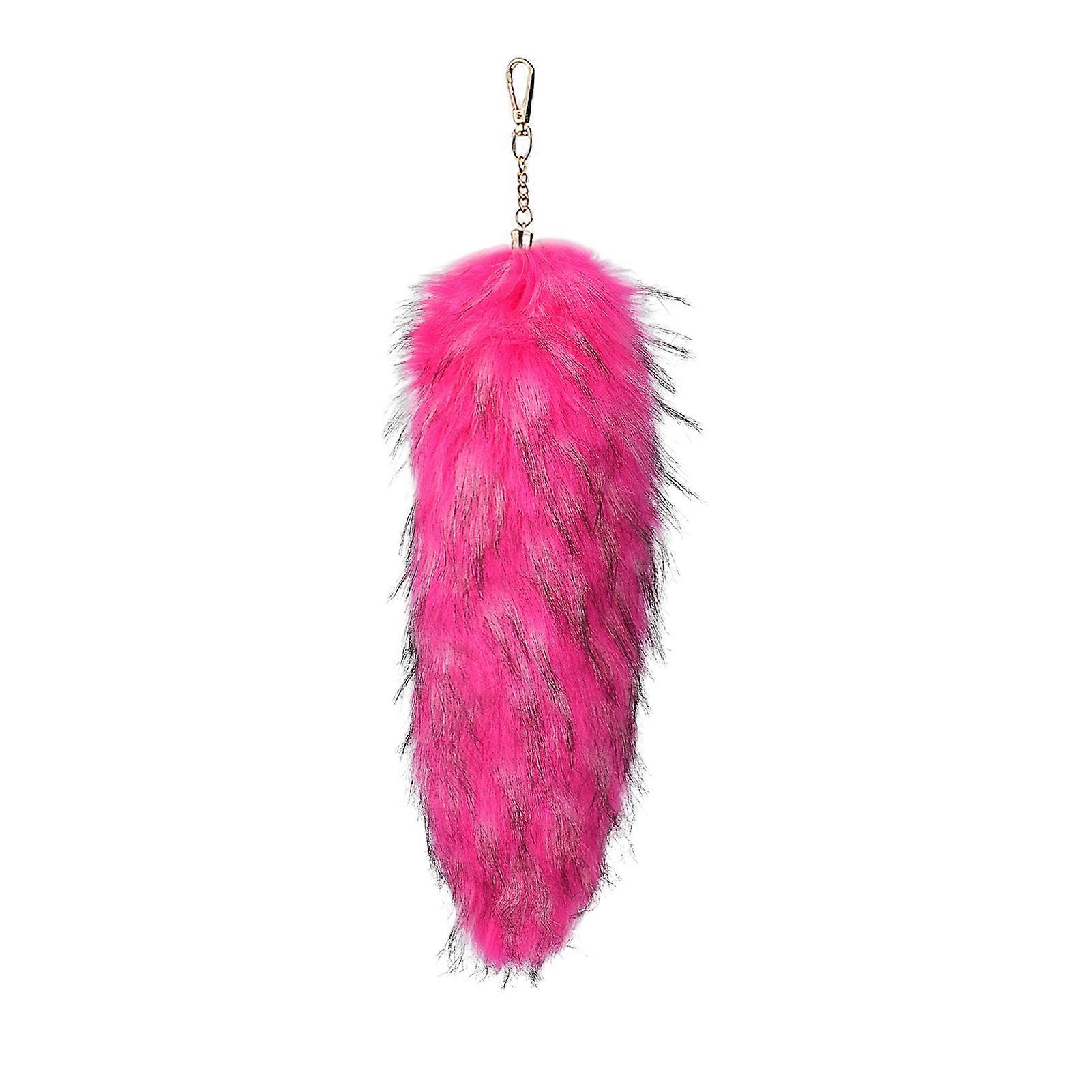 Furry Fox Tail Keychain Pendant Soft Imitation Fur Bag Charm Decorative Keyring Charm Versatile Keychain Ornament