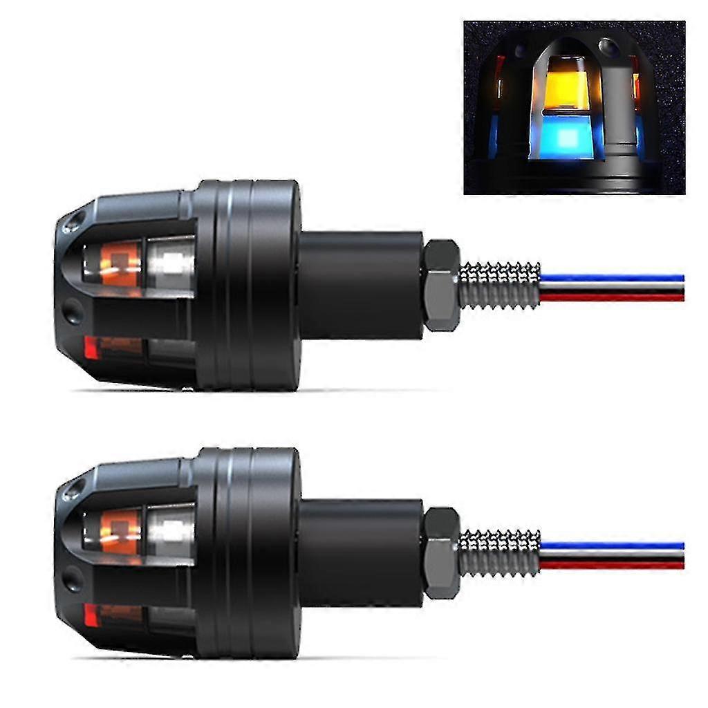 12v Turn Signals Motorcycle Led Handle Bar End Blinker Corner Lights Flashing 2x