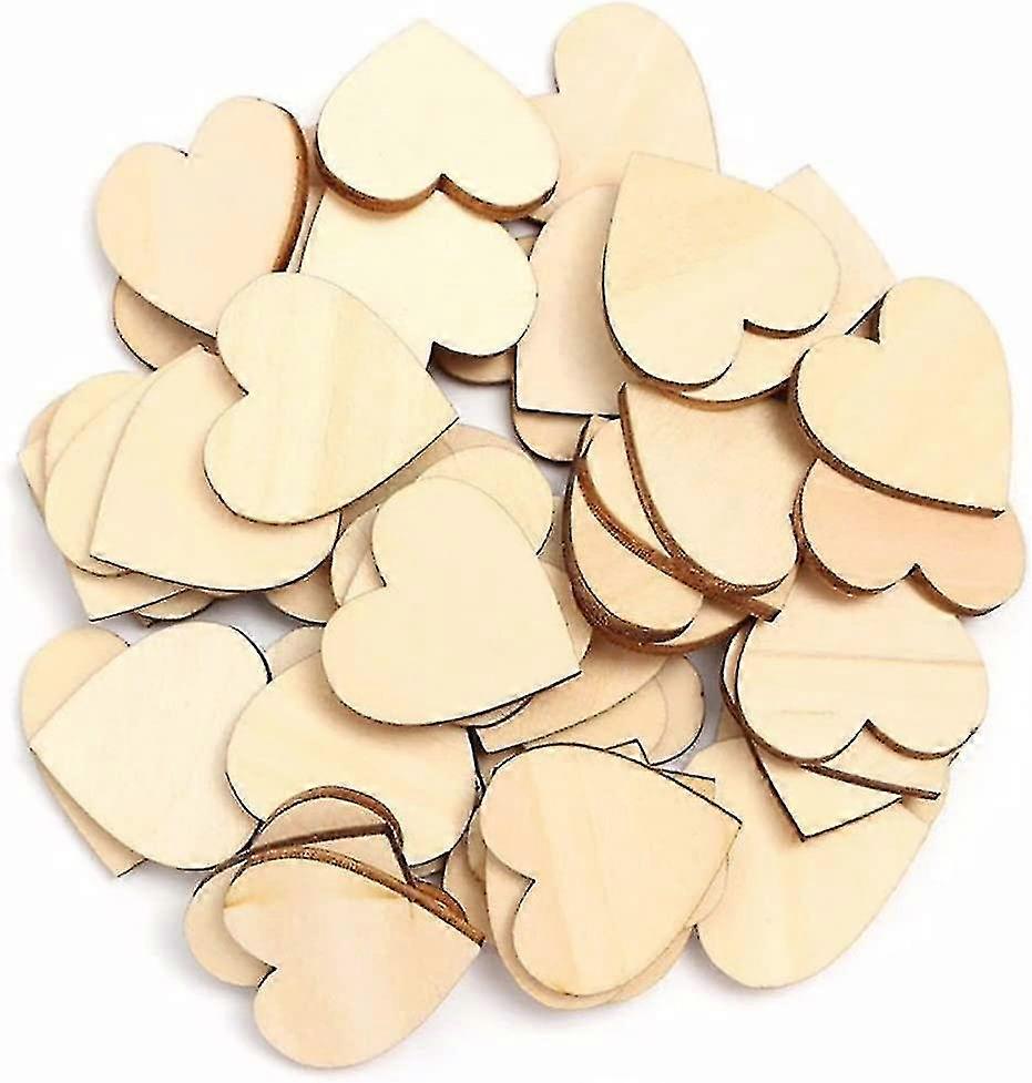 100 Pc (5 Cm) - Rustic Looking Wooden Hearts For Craft Projects - For Wedding Decorations