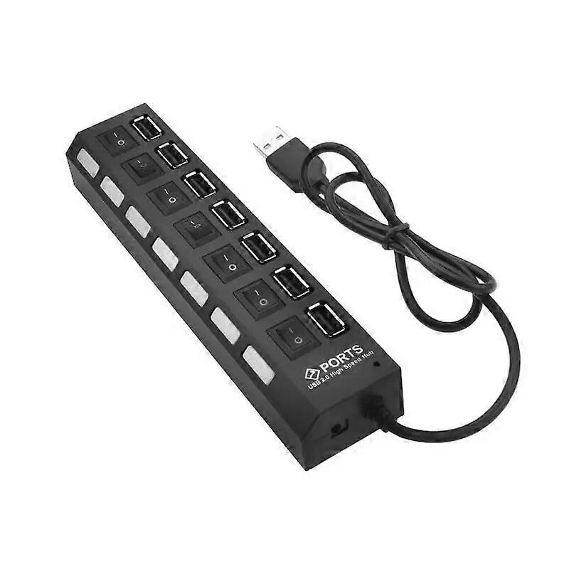 7 Port Usb Splitter Laptop Desktop Computer Expander Multifunctional Hub Hub Independent Switch One Drag Seven