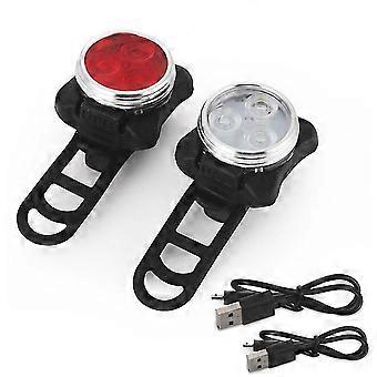 Sykling Sikkerhetslys Vanntett Sykkel Foran Bak 3 Led Lyse Lys 4 Moduser Usb Oppladbare Hale Klipp Lamper