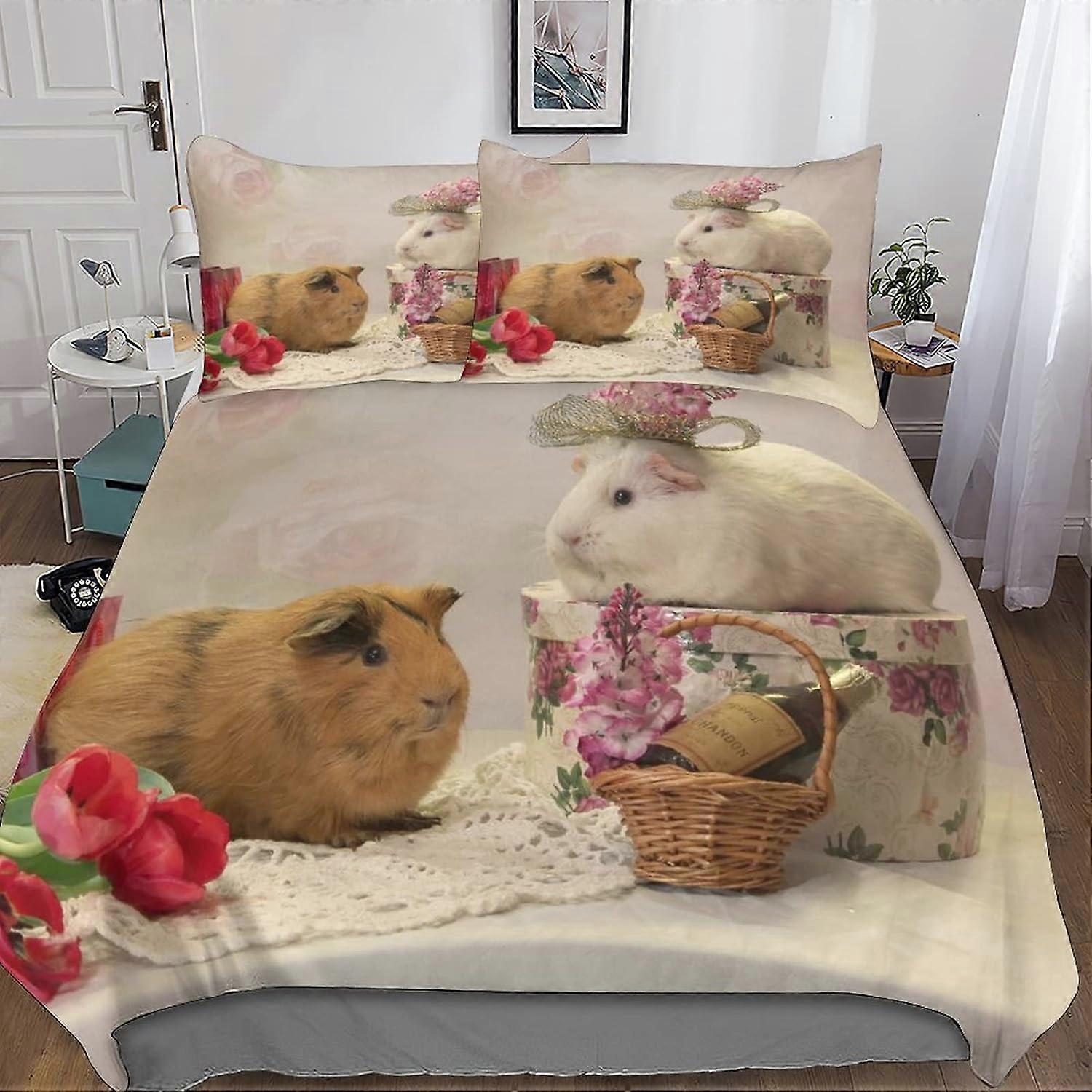 Piece Guinea Pig Duvet Cover Set 3D Bedding Quilt Pillowcase